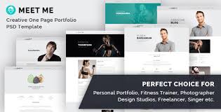 'about me' isn't a strong enough title. Meet Me One Page Creative Portfolio Psd Template By Viaviwebtech