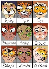 Face Painting Menu 4 Page Bundle Digital Download Pdf And Individual Png Files Bemalte Gesichter Kinderschminken Weihnachten Schminken