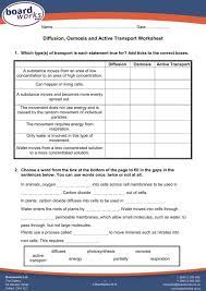 Diffusion Osmosis And Active Transport Worksheet Osmosis Biology Worksheet Diffuser