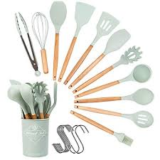 Check spelling or type a new query. Silicone Kitchen Utensils Set 12pcs Cooking Utensils Set With Hook Bpa Free Non Toxic Kitchen Gadgets Set Heat Resistant Kitchen Tool Set With Wooden Handle Kitchen Utensils Gift Green In Dubai Uae Whizz Utensil