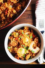 Easy Chicken Shrimp And Sausage Jambalaya Recipe Shrimp And Sausage Jambalaya Sausage Jambalaya Cajun Dishes