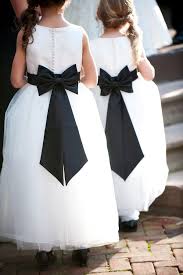 Black And White Theme Party Dress Ideas Black Bow White Flower Girl Dresses White Flower Girl Dresses Black Flower Girl Dress Black And White Wedding Theme
