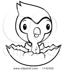 Educational coloring worksheet of a blue jay. Cartoon Clipart Of A Black And White Cute Baby Bluejay Chick Hatching Vector Outlined Coloring Page By Cory Thoman 1142452