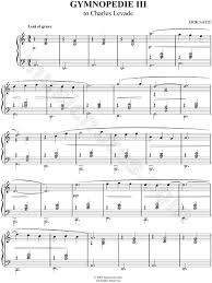 Erik Satie Gymnopedie Iii Sheet Music Piano Solo In A Minor Download Print Sku Mn0082161