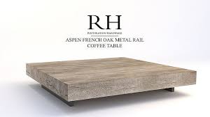 Luckily, i was able to find diy instructions online and made my version of the coffee table! Restoration Hardware Aspen French Oak Metal Rail Coffee Table 3d Model Cgtrader