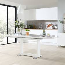 Sicotas 5 piece round dining table set modern kitchen table and chairs for 4 person dining room table set with clear tempered glass top dining set for dining room kitchen table 4 gray chairs 4 6 out of 5 stars 200. Tokyo White High Gloss Extending Dining Table With 8 Perth Grey Leather Chairs Furniture And Choice