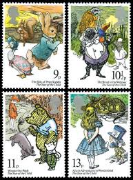 Illustrated Stamps Classic Children S Books Postage Stamp Art Postage Stamp Design Stamp Collecting