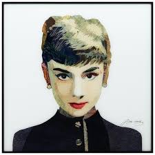 Empire Art Direct "Audrey" Reverse Printed Art Glass and Anodized  Aluminum Black Frame Wall Art AAGB-AZ066-2424