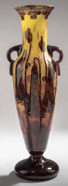 La Description Schneider Epinay Sur Seine Grand Vase A Anses Campanules 1922 25 H 49 8 Cm Verre Camee Inclusions De Poudre Art Nouveau Art Eugene Atget