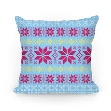 Sweater Pattern Print Light Blue Pillows Lookhuman