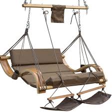 Patio Garden Outdoor Deluxe Oversized Double Hanging Hammock Lounger Chair With Cup Holder Footrest Hardware Capacity 4 Swinging Chair Wood Chair Hammock Seat