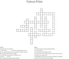 Print these crosswords for yourself or for use i hope you enjoy the easy printable crossword puzzles below. Famous Films Crossword Wordmint