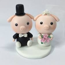 Topper per torta nuziale a forma di maiale, sposa e sposo, fattoria,  fienile, campagna, unico e divertente