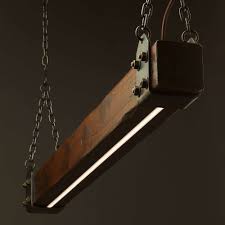 Timber Beam Led Pendant Light No 1 Industrial Wood Pendant Wooden Ceiling Chandelier Integrated Dimmer By L Led Pendant Lights Wood Lamps Industrial Wood