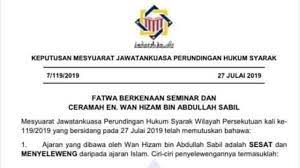 Jul 01, 2021 · penjelasan mengenai isu pengajaran ustaz wan hizam bin abdullah sabil. Viral Fatwa Rasmi Mufti Mufti Malaysia Menghukum Sesat Dajjal Wan Hizam Ustaz Wan Hizam Dajjal Youtube