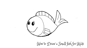 How To Draw A Small Fish For Kids Youtube They have big round eyes (1), a spiny ray (2), a caudal fin and in this tutorial, we will draw a simple small tropical fish.