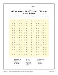 Freedom Fighter S Word Search Black History Month Worksheets History Word Black History Month Worksheets Black History Month