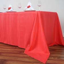 90x156 Coral Polyester Rectangular Tablecloth Clearance Sale Table Cloth Flower Table Decorations Wedding Linens