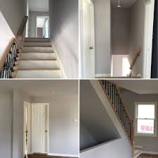 Surround yourself with your color favorites. A Fresh New Coat Of Walls Benjamin Moore London Fog 1541 Trim White Cloud Regal Select Semi Gloss Gray Interior Benjamin Moore London Fog White Cloud