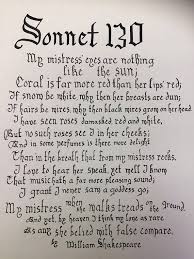 Sonnet 130 By William Shakespeare Handwritten Calligraphy Etsy Roses Are Red Poems Sonnets Poems