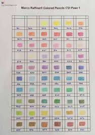 Color Chart For Marco Raffine Colored Pencils The