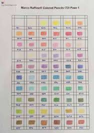 color chart for marco raffine colored pencils the