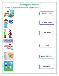 Greetings And Farewell Ficha Interactiva Ingles Para Preescolar Material Escolar En Ingles Saludos Formales En Ingles