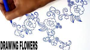 Kasuti embroidery captures the beauty of geometric symmetry: Simple Embroidery Designs Drawings Drawing Tutorial For Embroidery Designs Youtube