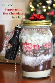 Diy Christmas Present Spiked Peppermint Hot Chocolate In A Jar Peppermint Hot Chocolate Hot Chocolate In A Jar Diy Hot Chocolate