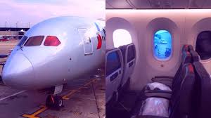 The unique structure of the wing with the elevated end allows reduced air resistance. American Airlines Boeing 787 8 Dreamliner Main Cabin Extra Chicago London Heathrow Youtube