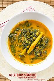 Gulai Daun Singkong Cassava Yam Leaves Curry Recipe Sweet Potato Leaves Asian Dishes Cuisine Recipes