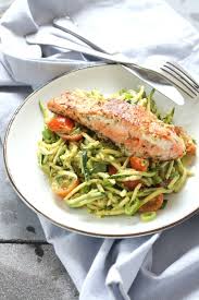 Koolhydraatarm Recept Courgette Pasta Met Pesto En Zalm Jaimy S Kitchen Recept Vis Koolhydraatarm Courgette Pasta Pesto Recepten