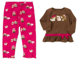 Baby Clothes Gymboree Baby Girl 2 Piece Doggie Shirt And Leggings Pants 12 18 Months