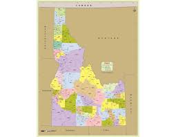 Idaho Zip Code Map With Counties Zip Code Map County Map Prints