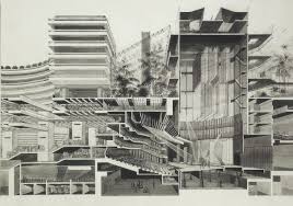 Section Through Barbican Centre London Architecture Drawing Architecture Drawings Architecture Sketch