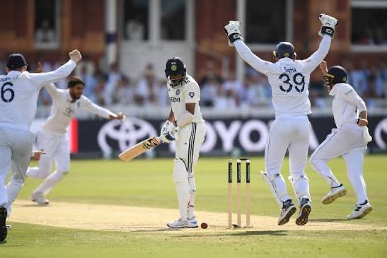 The moment Somerset's Shoaib Bashir celebrates after bowling Mohammed Siraj  as England win an epic test match over India (Photo by Philip  Brown/Popperfoto/Popperf​oto via Getty Images)