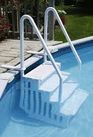 Wedding cake style above ground pool steps. Steps And Ladders Pool
