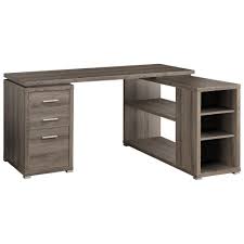 Unbranded Dark Taupe Computer Desk Hd7319 The Home Depot In 2020 Grey Office Desk L Shaped Office Desk L Shaped Desk