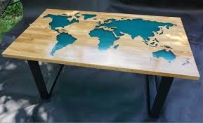 World Map Resin Desk With Modesty Panel Beech Or Maple 8 Steel Frame Cable Trancking 10cm X 10c In 2020 Beach Wood Epoxy Wood Table Wood Resin Table
