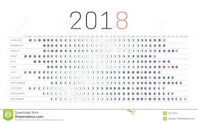 Moon Calendar 2018 Stock Vector Illustration Of Dark