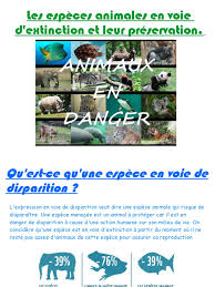 How to pronounce espèce en voie de disparition? 01 Especes En Voie De Disparition Especes Menacees Extinction