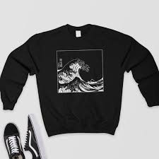 Aesthetic Clothes Japan Jumper Aesthetic Shirt Japanese Shirt Aesthetic Aesthetic Clothing Japanese Sweatshirt Japan Aesthetic Shirts Japanese Shirt Great Wave Off Kanagawa
