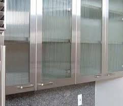 Wall cabinet with frosted glass doors in vanilla white. Steel Kitchen Cabinets Glass Kitchen Cabinet Doors Stainless Steel Kitchen Cabinets