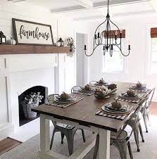 Buffalo Check Decor Ideas For Christmas Fall And Year Round Decorating Dining Room Fireplace Farmhouse Style Dining Room Farmhouse Dining Rooms Decor