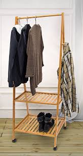 Base shelf is perfect for shoes, handbags and other general storage. 63cm Wide Garment Rack Garment Racks Wooden Clothes Rack Storage Spaces