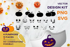 Free pumpkin svg file start by downloading the custest pumpkin in the patch svg file. Halloween Pumpkin Mask Design Kit Svg Graphic By Inkclouddesign Creative Fabrica