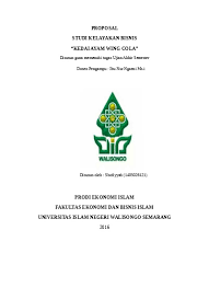 Ayam geprek crispy mengambil konsep makanan dari ayam geprek yang murah dan dilengkapi dengan berbagai pelengkap yang sering ditemui dari mulai tempe, tahu, selada contoh proposal usaha makanan dan minuman es cendolicious. Contoh Proposal Studi Kelayakan Bisnis P
