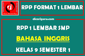 Rpp 1 lembar k13 bahasa inggris kelas 9 smp semester 1 lengkap. Rpp Bahasa Inggris 1 Lembar Smp Kelas 9 Semester 1 Ganjil Dicariguru Com