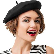 Kangaroo Black Hat- Women's Wool Beret, Parisian Hat, Lightweight Stylish  Beret, Classic French Fashion Accessory at Amazon Women's Clothing store