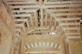 2 Groin Vaults Arches And Exposed Beams Highlight The Entry Hallways Jpg 475 317 Wood Frame Construction Barn Door Designs Roof Design